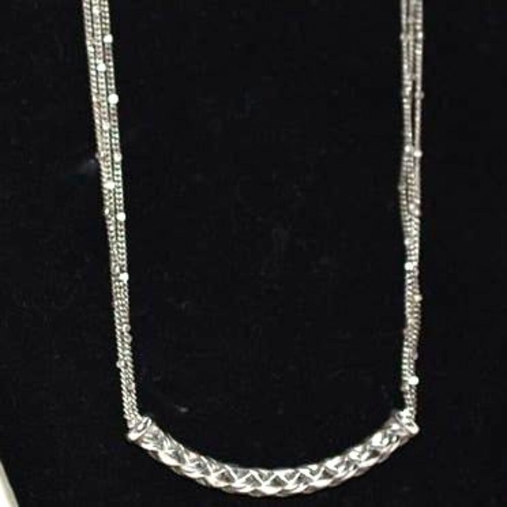 Brighton Retired Braidy Weave Bar Arch Multi Stand Link Chain 18" Necklace